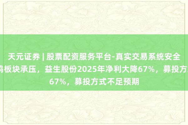 天元证券 | 股票配资服务平台-真实交易系统安全稳定 白羽鸡板块承压，益生股份2025年净利大降67%，募投方式不足预期